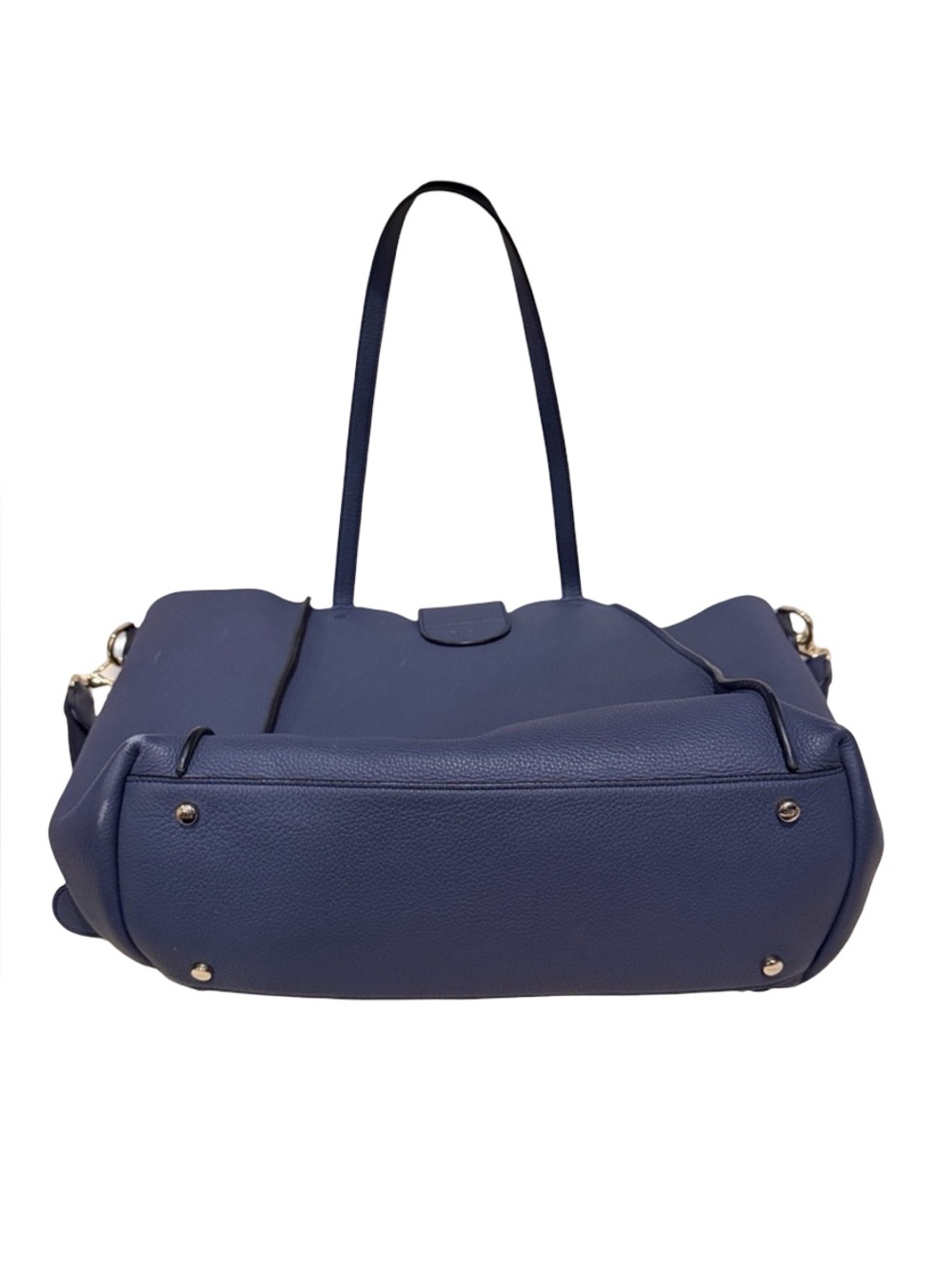 Tod’s Double T Ring Leather 2-Way Tote Bag Navy Blue - Picture 6 of 15